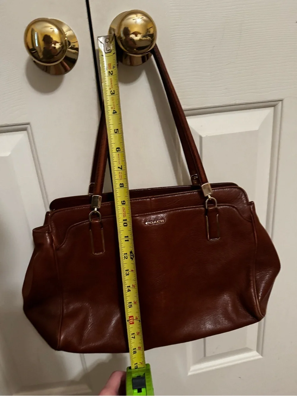 Coach Chestnut Brown Leather Shoulder Bag with Gold Hardware